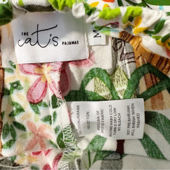 The Cat's Pajamas Hawaiian luau hula girl pj pants tropical M - Picture 11 of 12